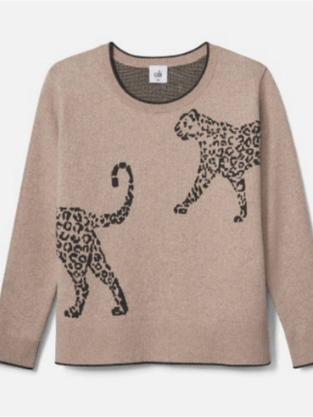 CAbi Cheetah Crewneck Sweater. Large. EUC